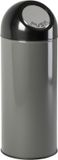 V-part Poubelle avec couvercle poussoir 55 ltr - Steel Plastic - metallic, noir