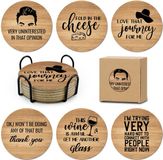 Set de 6 sous-verres en liège sans marque avec support - Impression thème TV Schitt's Creek - Multi