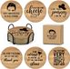 Set de 6 sous-verres en liège sans marque avec support - Impression thème TV Schitt's Creek - Multi