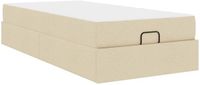 vidaXL Bedframe met matras 2-persoons Crème Stof