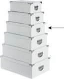 5Five Opbergdoos/box - 2x - wit - L36 x B24.5 x H12.5 cm - Stevig karton - Whitebox
