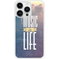 Apple Bedrukt siliconen hoesje compatibel met iPhone 14 Pro Music is life
