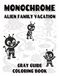 Monochrome Alien Family Vacation Gray Guide Coloring Book