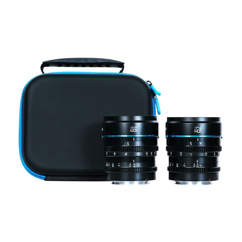 Sirui Nightwalker 16mm & 75mm T1.2 S35 Cine Lens Set - L Mount - Black