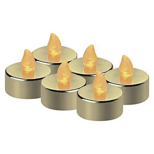 Emos LED Theelichtjes - Goud - 6 Stuks - Vlamloos - Warm Wit