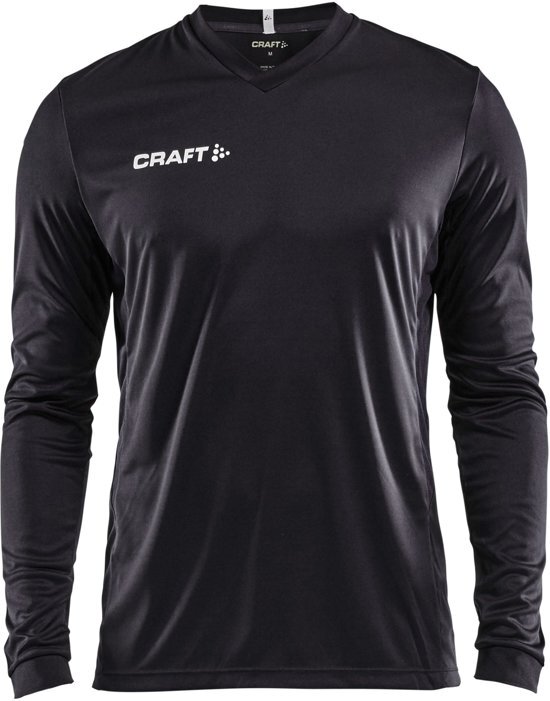 Craft Squad Jersey Solid LS Shirt Heren Sportshirt - Maat S - Mannen - zwart/wit