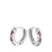 Lucardi Meisjes Oorring met plating - Rond - Zirkonia - Cadeau - Echt Zilver - Zilverkleurig
