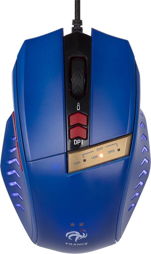 Konix 76791114972 Gamen Rechtshandig USB Type-A 2500 DPI Blauw