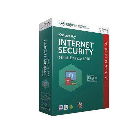 Kaspersky Internet Security - Multi-Device 2016 - 3 Apparaten - 1 Jaar - Nederlands/Frans - DVD