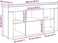 vidaXL Hoek LED TV Kast 100 x 40 x 50 cm Sonoma Eiken Bewerkt Hout