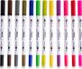 Loklik Stylos pinceau à double pointe - 12 couleurs