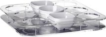 Marine Business Plateau avec support pour 6 verres et 3 coupelles 34 x 34 cm