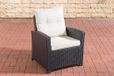 Merkloos Tuinstoel deluxe - Weerbestendig - Loungestoel look - Wicker - Zwart/wit - Set van 1