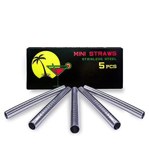 Escobar Accessoires 5 mini-rietjes 70 mm van hygiënisch roestvrij staal