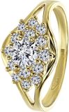 Lucardi Dames Ring met zirkonia - Ring - Cadeau - 14 Karaat Goud - Geelgoud