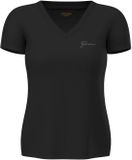 Guess T-shirt dames New Vn Mini Logo Zwart Katoen V-hals Korte mouw Regular Fit XL