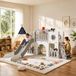 Toboggan pour enfants 9-en-1 - Structure d'escalade et panier de basket - Tunnel et volant - Max. 60 kg - À partir de 2 ans