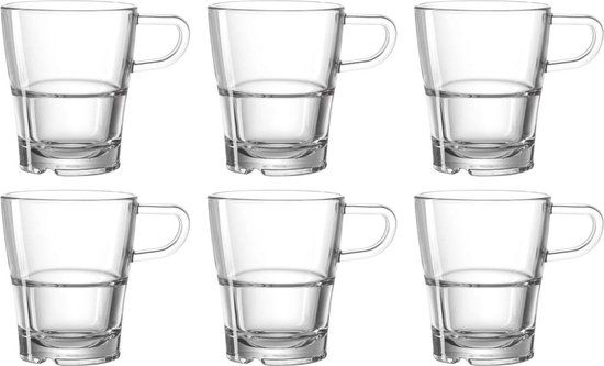 Leonardo Senso Koffieglas - 6 Stuks - 250 ml - Transparant