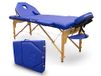QUIRUMED Opvouwbare drager van hout PRO 194 x 70 cm met opklapbare rugleuning, blauw