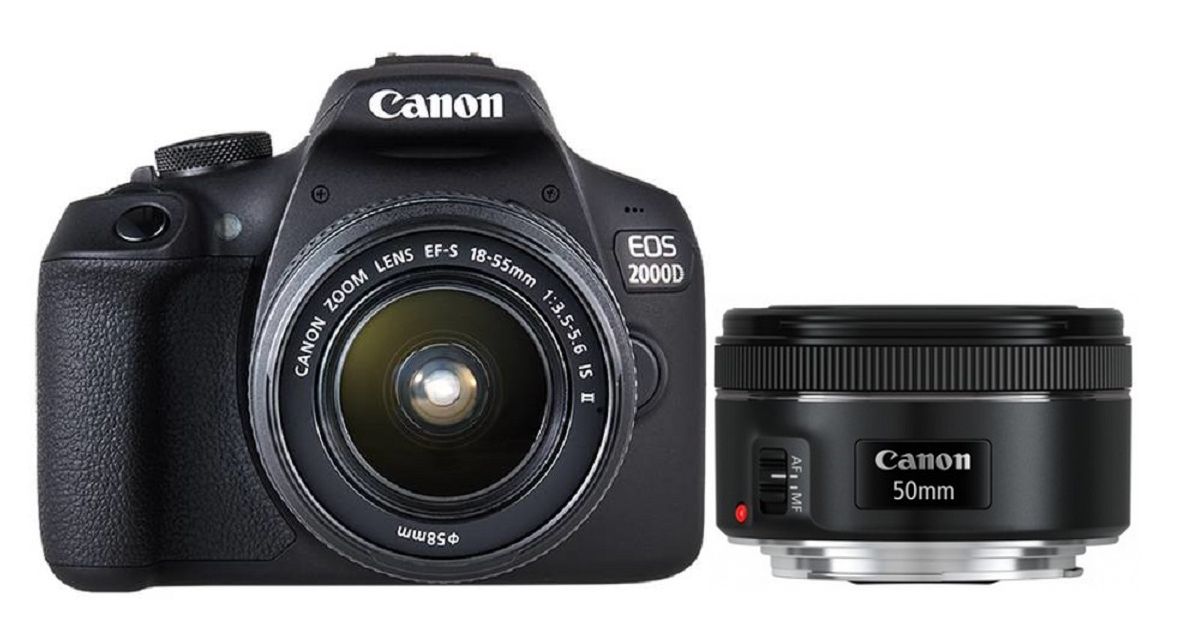 Canon EOS 2000D DSLR Camera with 18-55mm & 50mm Lens Kit
