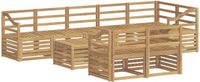 vidaXL - Buiten - bank - set - 9 - st - Wit - Massief - Acacia - Hout