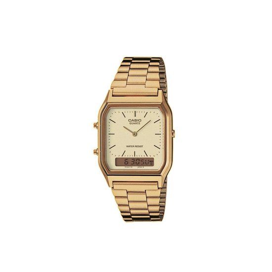 Casio Vintage Edgy AQ-230GA-9DMQYES Dameshorloge - Goudkleurig