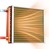 VEVOR Lamellenwarmtewisselaar 457x457mm, 35,2KW Warmtewisselaar met Koperen Aansluitingen en Aluminium Lamellen