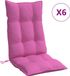 vidaXL Stoelkussens 6 st hoge rug oxford stof roze