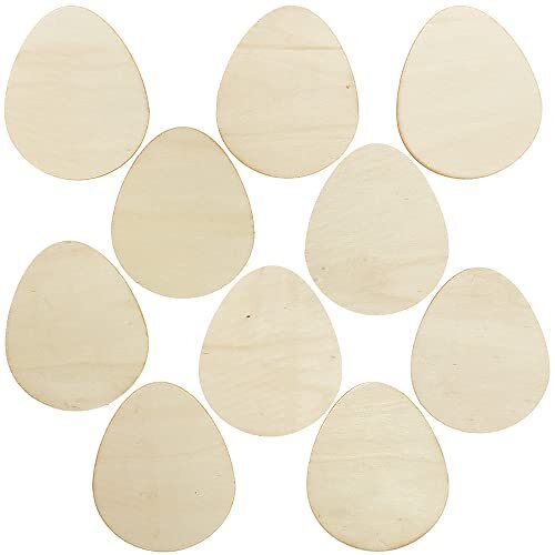 Baker Ross FX504 Houten Paaseieren Onderzetters - Set van 10, Paas Knutsel Blanco's om te versieren