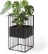 Merkloos Relaxdays Bloemenstandaard - 30.5x61x30.5 cm - Zwart - Metaal