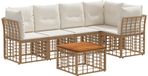 vidaXL - Hoek loungeset - Polyester - Naturel - 5 zitplaatsen