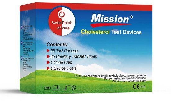Swisspoint Care Cholesterol teststrips 25 stuks - voor gebruik in Mission 3-in-1 cholesterolmeter
