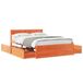 vidaXL Cadre de lit en bois massif 120x200 cm marron