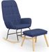 vidaXL Schommelstoel met voetenbank stof blauw