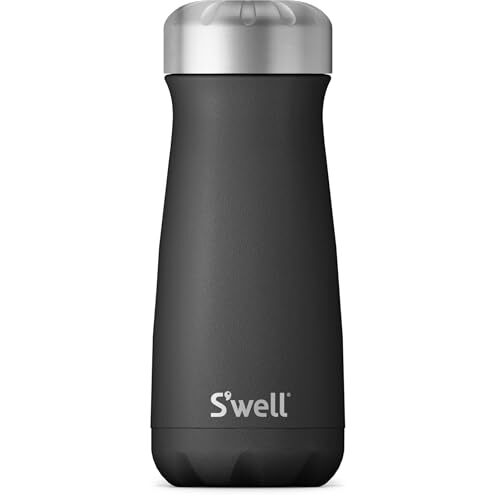 S'well S'well Traveler drinkfles, Black Onyx, 470ml. Vacuüm geïsoleerde reisfles houdt drankjes koud en warm - BPA-vrije roestvrijstalen waterfles