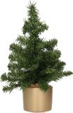 Edelman Bv Mini arbre artificiel/sapin de Noël artificiel vert 45 cm avec pot doré
