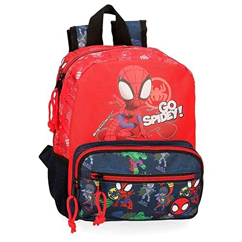 Marvel Go Spidey rugzak voor kleuterschool, rood, 23 x 28 x 10 cm, polyester, 6,44 l, Azul Y Amarillo, kleuterrugzak