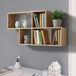BAKAJI Wandplank, boekenkast, modern design met 4 planken, MDF-houtstructuur, tweekleurig, afmetingen 100 x 53 x 19,5 cm, thuiskantoordecoratie (wit eiken)
