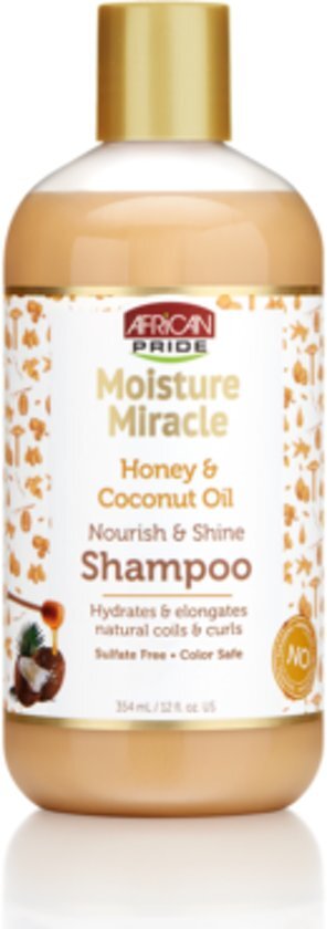 African Pride Moisture Miracle Honey & Coconut Oil Nourish & Shine Shampoo 384ml