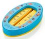 reer Babybadthermometer, ovaal, kinderveilige badthermometer, optimale badtemperatuur voor de badkuip, kwikvrij, hoog meetbereik, overzichtelijke schaal, blauw