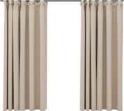 vidaXL Gordijnen linnen-look verduisterend haken 2 stuks 140x175 cm beige