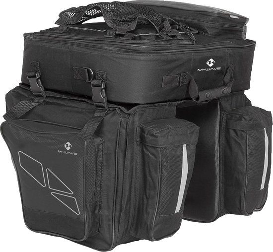 M-Wave Amsterdam Triple Dubbele Fietstas - 96 l - Zwart