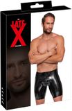 Late X Strak Kort Biker Latex Broekje Zwart L