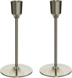Decoris Set de 3 bougies de dîner de luxe chandelier en aluminium argent 20 cm