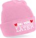 Bellatio Decorations Wintersport muts voor volwassenen - ice ice Baby - roze - one size - Apres ski beanie