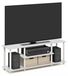 Support TV, 3 niveaux, composite bois, blanc, sans outil