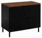3xE living Meuble sous-vasque 80 cm, noir/chêne noyer, pieds noirs, Vena