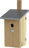 Best for Birds Esschert Design Bv Houten vogelhuisje/nesthuisje 39 cm met kijkluik - Vurenhouten spiegel vogelhuisjes tuindecoraties - Vogelnestje voor kleine tuinvogeltjes