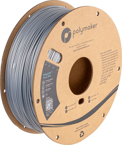 Polymaker PolyLite PLA PRO Filament - 1.75 mm - Silver - 1 kg