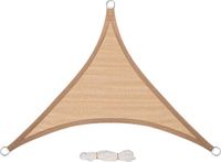 KAMYRA® Schaduwdoek Driehoek - Zonnedoek - Zonnescherm Pergola - UV Beschermende HDPE Canvas - Brun 3x3x4.25m